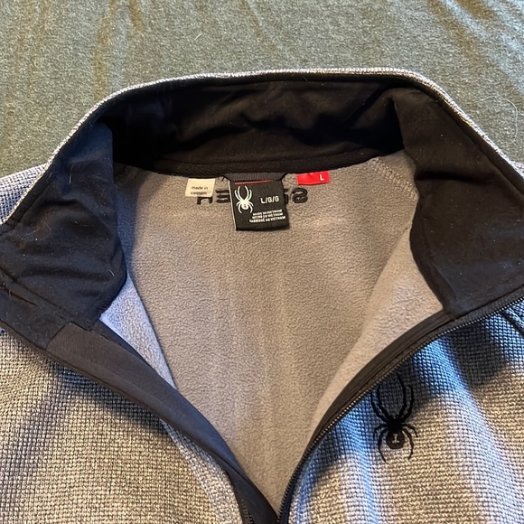 Men’s Black and Gray Spyder 3/4 Zip Jacket - Picture 4 of 6